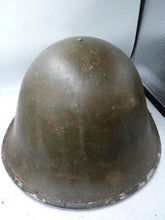Load image into Gallery viewer, Mk3 Canadian / British Army Original WW2 Turtle Helmet High Rivet - The Militaria Shop