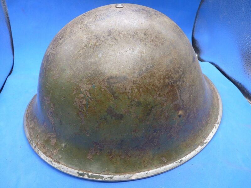 Original WW2 British / Canadian Army Mk3 High Rivet Turtle Army Helmet & Lin - The Militaria Shop