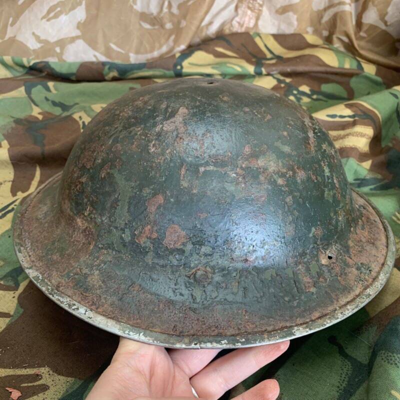 Original WW2 British Style South African Mk2 Army Combat Helmet - The Militaria Shop