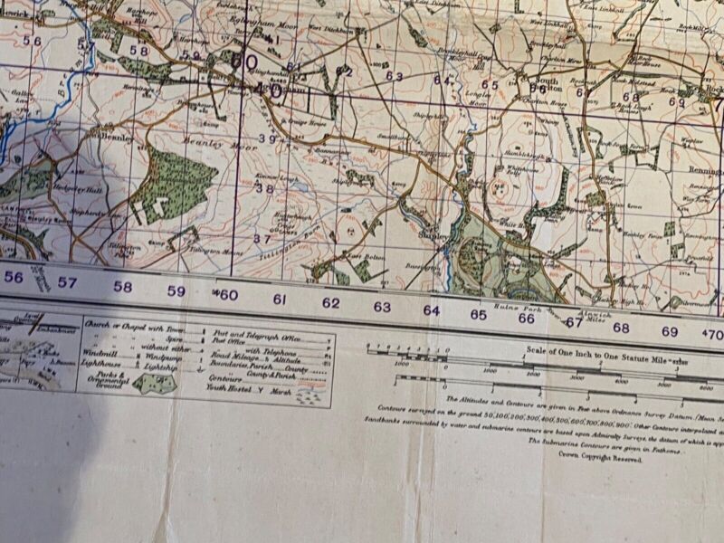 Large WW2 British Army - 1932 dated General Staff map of HOLY ISLAND. - The Militaria Shop