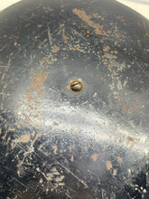 Load image into Gallery viewer, Original WW2 British Home Front Civil Defence Black Helmet with Liner - The Militaria Shop