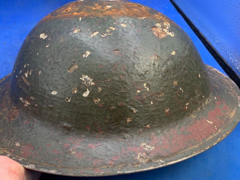 Original WW2 British Army South African Made Combat Helmet Mk2 Brodie - The Militaria Shop