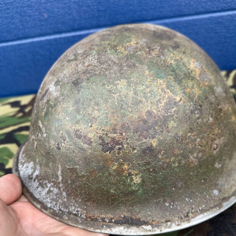 WW2 Canadian Army Mk3 Turtle Helmet - Original Helmet Shell - High Rivet - The Militaria Shop
