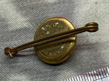 Load image into Gallery viewer, Original British Army King's Crown London Fusiliers Gilt Button Brooch - The Militaria Shop