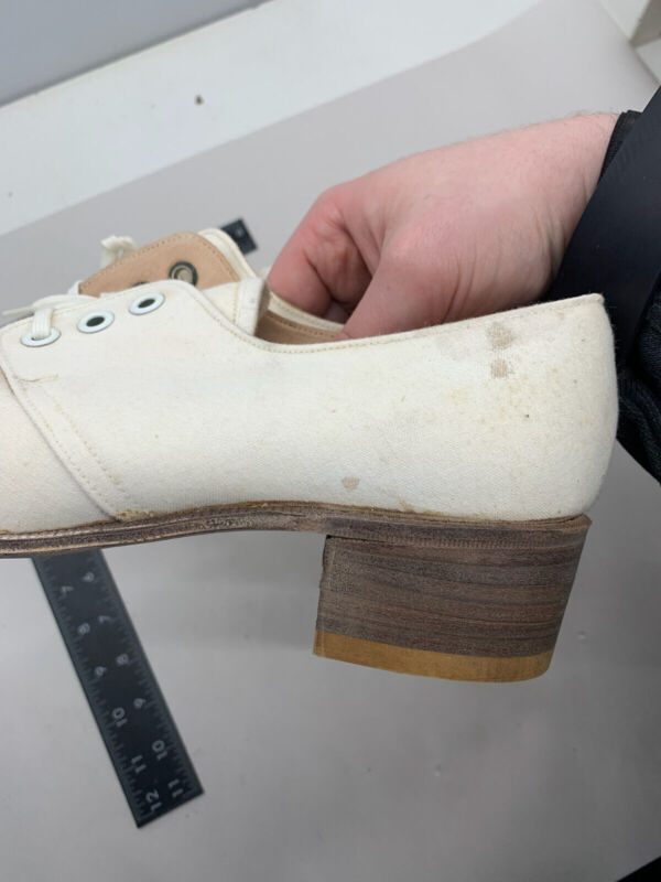Original WW2 British Army Women's White Summer Shoes - ATS WAAF - Size 240 - The Militaria Shop