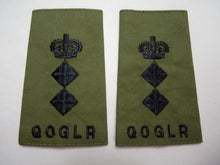 Charger l'image dans la galerie, QOGLR OD Green Rank Slides / Epaulette Pair Genuine British Army - NEW - The Militaria Shop