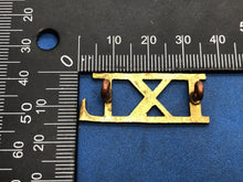 Load image into Gallery viewer, Original WW2 Brass British Army Shoulder Title - 9th Lancers - The Militaria Shop