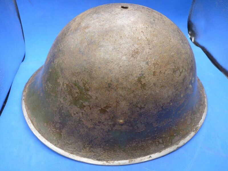 Original WW2 British / Canadian Army Mk3 High Rivet Turtle Army Helmet & Lin - The Militaria Shop