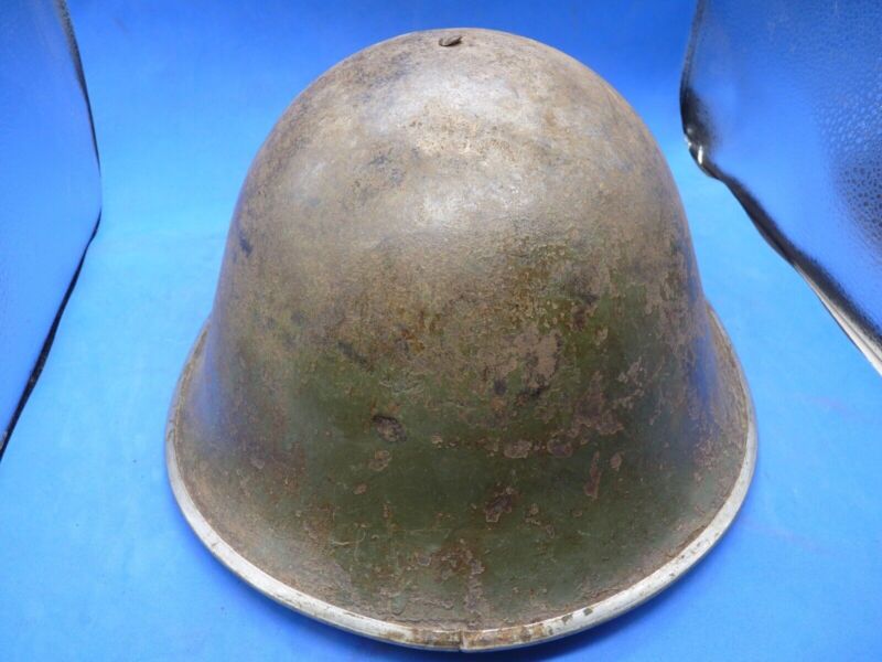Original WW2 British / Canadian Army Mk3 High Rivet Turtle Army Helmet & Lin - The Militaria Shop