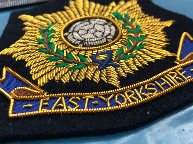 British Army Bullion Embroidered Blazer Badge - East Yorkshire Regiment - The Militaria Shop