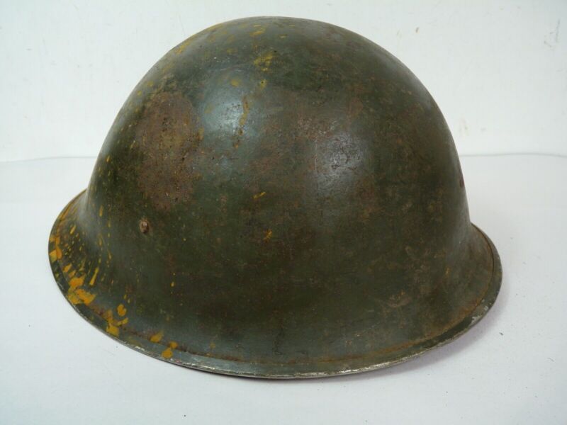 Original Mk3 Canadian / British Army WW2 Turtle Helmet High Rivet - The Militaria Shop