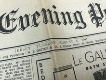 Load image into Gallery viewer, Original WW2 British Newspaper Channel Islands Occupation Jersey - August 1941 - The Militaria Shop