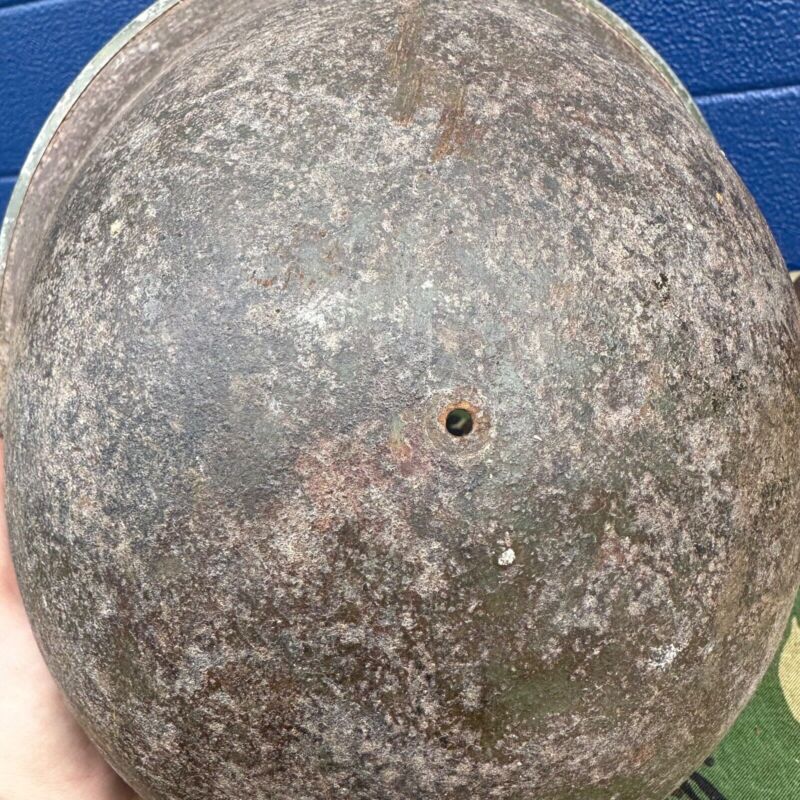 WW2 Canadian Army Mk3 Turtle Helmet - Original Helmet Shell - High Rivet - The Militaria Shop