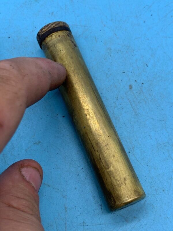 Original British Army WW1 / WW2 SMLE Lee Enfield Brass Oil Bottle - The Militaria Shop
