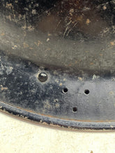 Load image into Gallery viewer, Original WW2 British Home Front Civil Defence Black Helmet with Liner - The Militaria Shop
