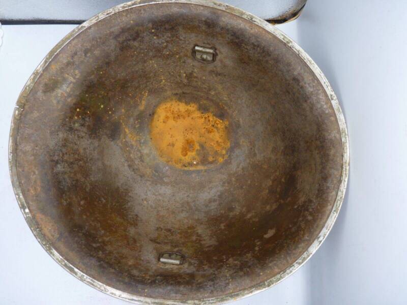 Original WW2 British / Canadian Army Mk3 High Rivet Turtle Army Combat Helmet - The Militaria Shop