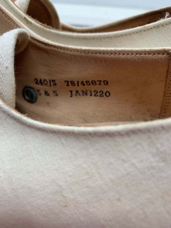 Original WW2 British Army Women's White Summer Shoes - ATS WAAF - Size 240 - The Militaria Shop