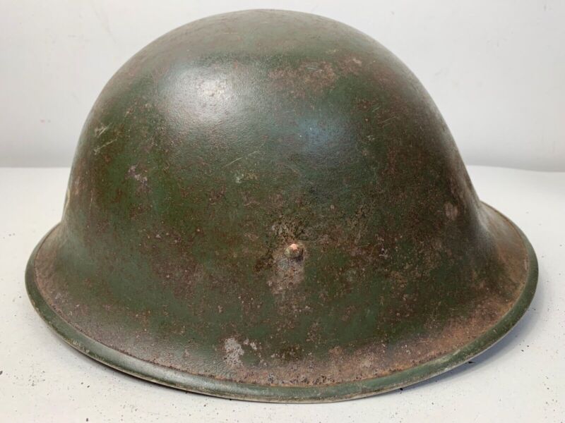 Mk3 Canadian / British Army Original WW2 Turtle Helmet High Rivet - The Militaria Shop