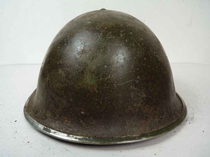 Original Mk3 Canadian / British Army WW2 Turtle Helmet High Rivet - The Militaria Shop