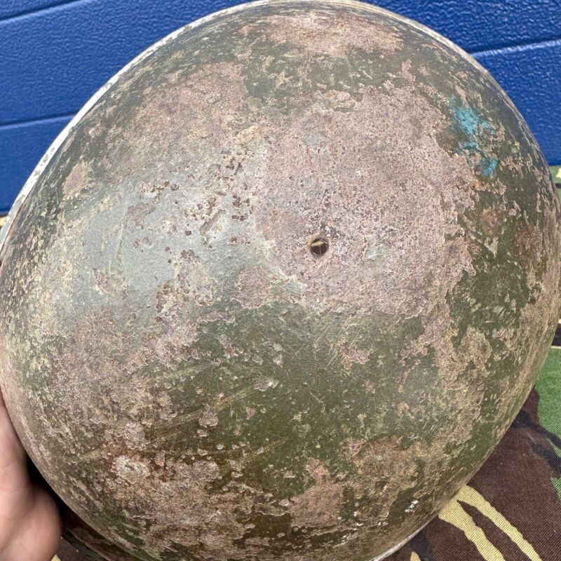 WW2 Canadian Army Mk3 Turtle Helmet - Original Helmet Shell - High Rivet - The Militaria Shop