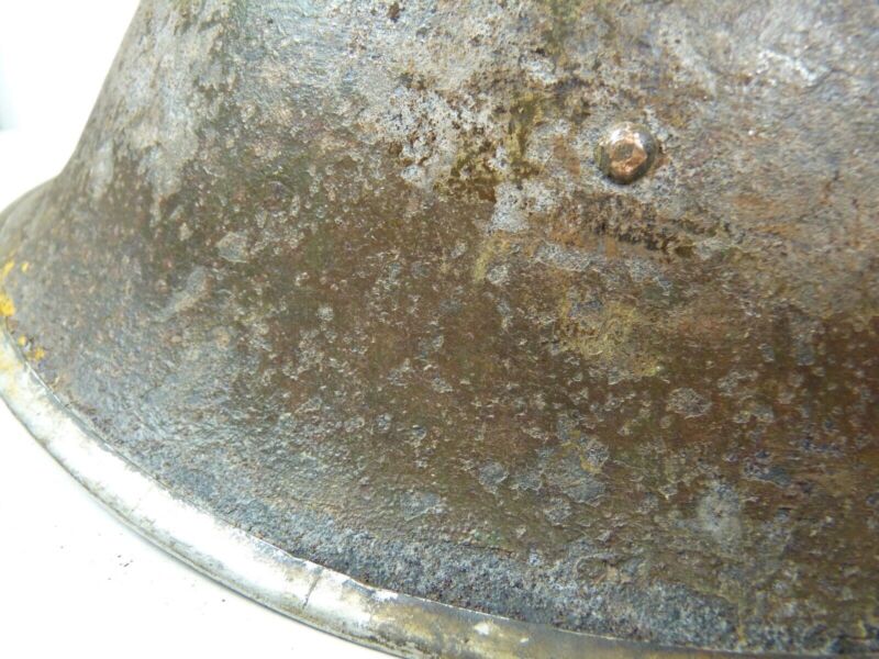 Original Mk3 Canadian / British Army WW2 Turtle Helmet High Rivet - The Militaria Shop