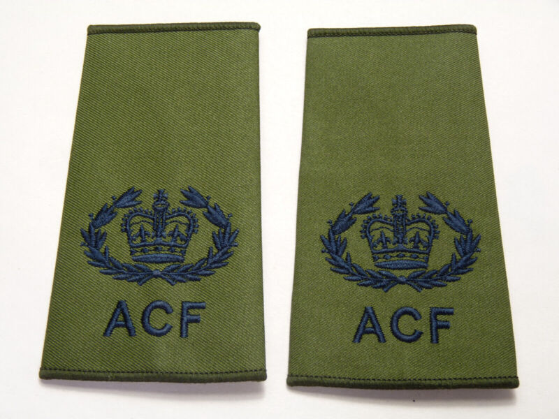 OD Green Rank Slides / Epaulette Single Genuine British Army - ACF WO - The Militaria Shop