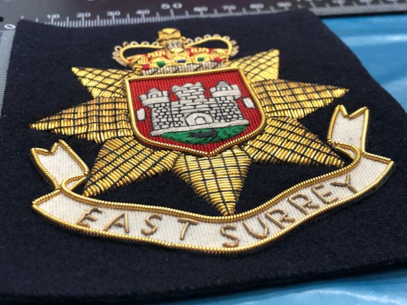 British Army Bullion Embroidered Blazer Badge - East Surrey Regiment - The Militaria Shop