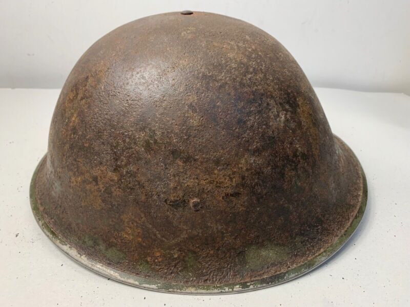 Mk3 Canadian / British Army Original WW2 Turtle Helmet High Rivet - The Militaria Shop