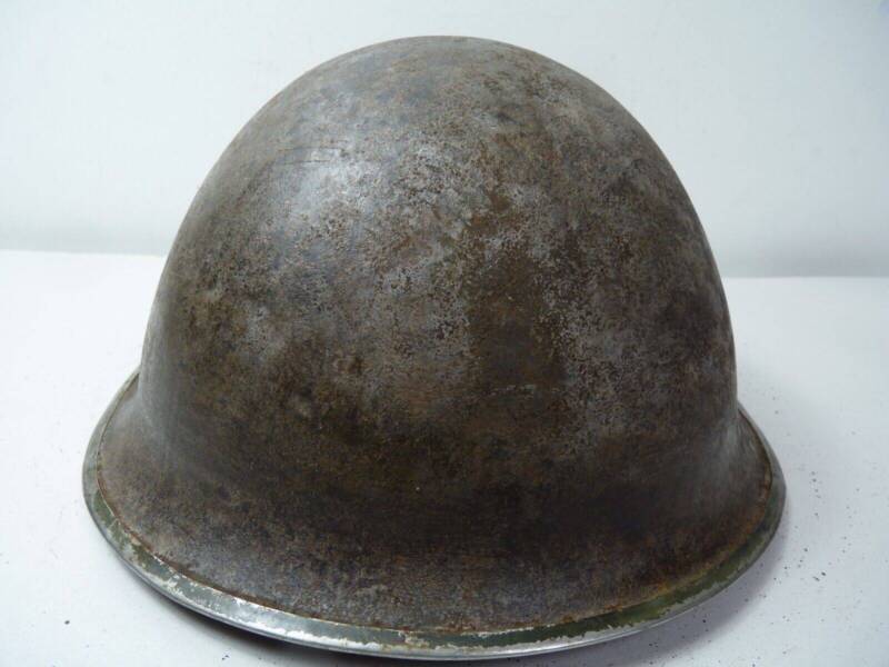 Original WW2 British / Canadian Army Mk3 High Rivet Turtle Army Combat Helmet - The Militaria Shop