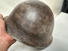 Load image into Gallery viewer, Mk3 Canadian / British Army Original WW2 Turtle Helmet High Rivet - The Militaria Shop
