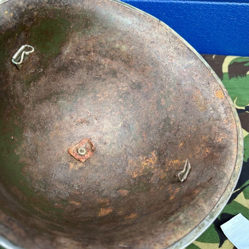 WW2 Canadian Army Mk3 Turtle Helmet - Original Helmet Shell - High Rivet - The Militaria Shop