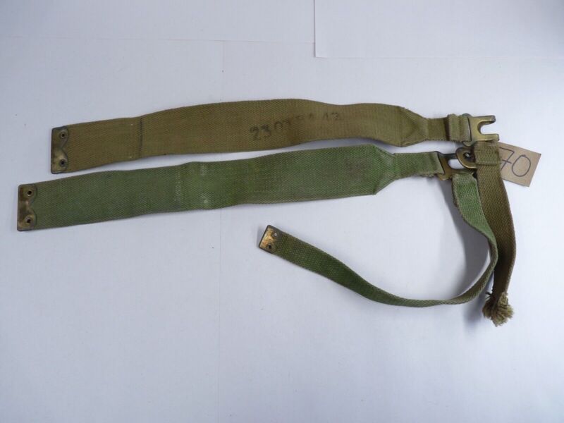 Original WW2 Pattern British Army L Straps Pair - 37 Pattern Webbing Haversack - The Militaria Shop