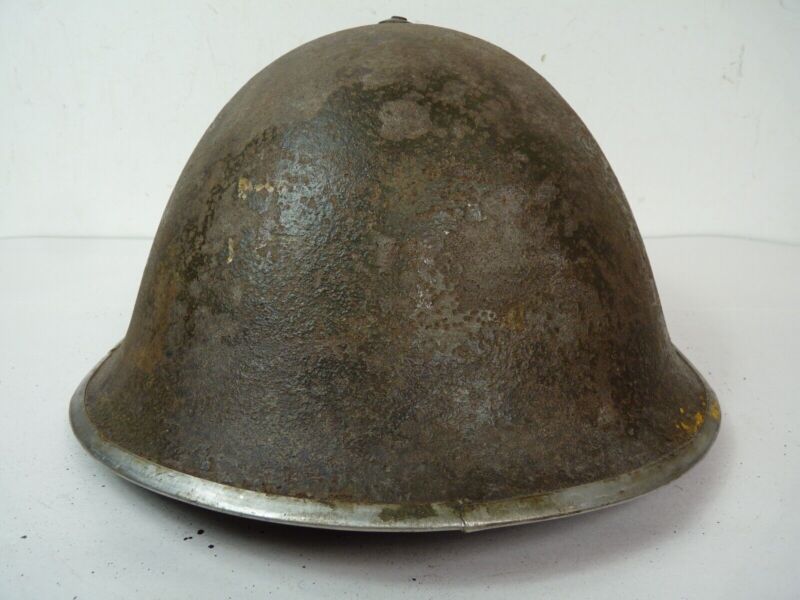 Original Mk3 Canadian / British Army WW2 Turtle Helmet High Rivet - The Militaria Shop
