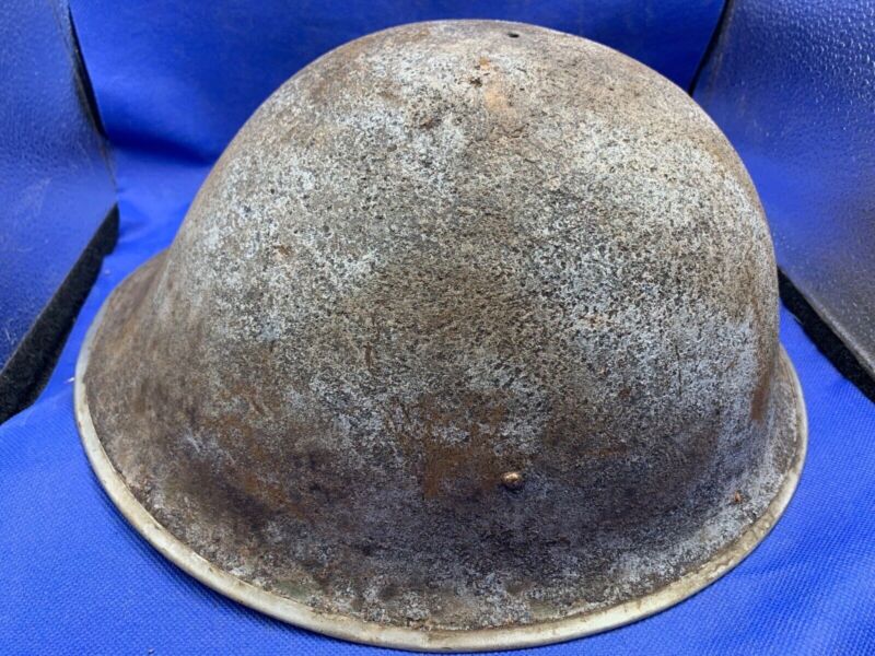 WW2 Canadian Army Mk3 Turtle Helmet - Original WW2 Helmet Shell - High Rivet - The Militaria Shop
