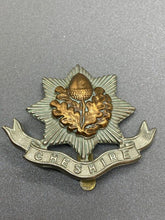Load image into Gallery viewer, WW1 British Army Cheshire Regiment Cap Badge - Original - The Militaria Shop