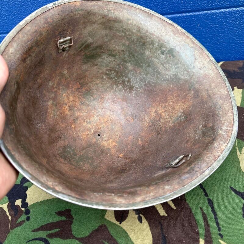 WW2 Canadian Army Mk3 Turtle Helmet - Original Helmet Shell - High Rivet - The Militaria Shop