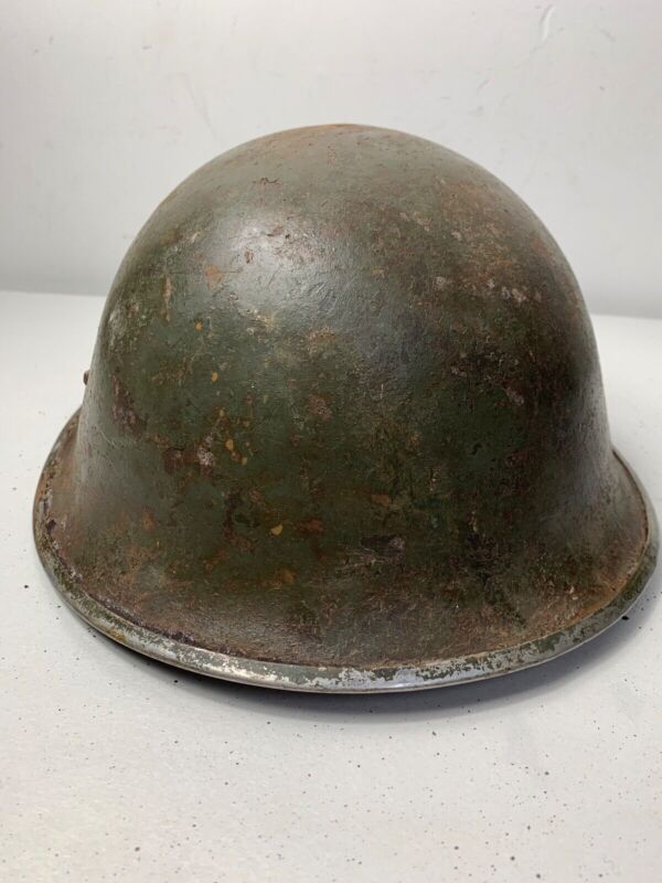 Mk3 Canadian / British Army Original WW2 Turtle Helmet High Rivet - The Militaria Shop