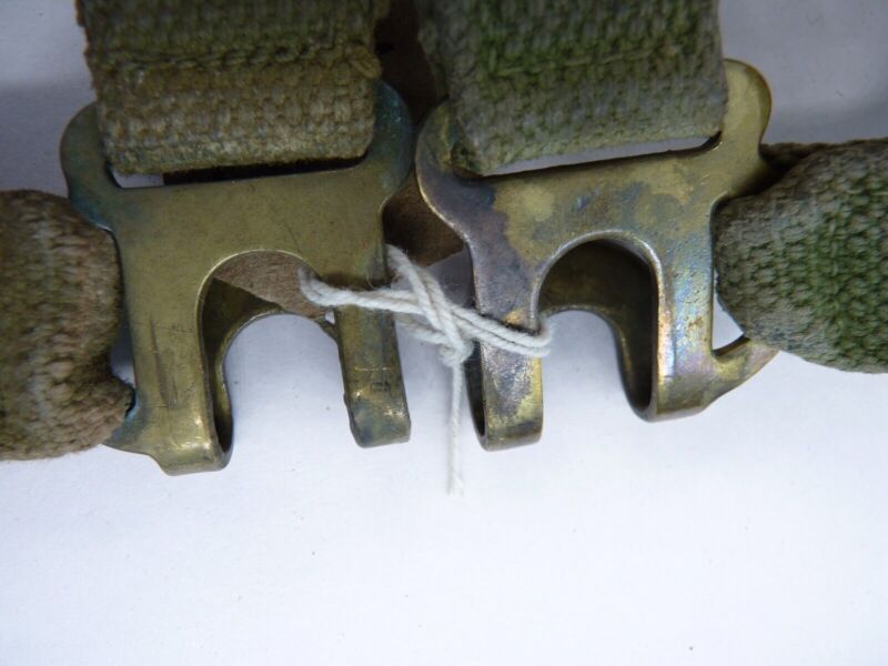 Original WW2 Pattern British Army L Straps Pair - 37 Pattern Webbing Haversack - The Militaria Shop