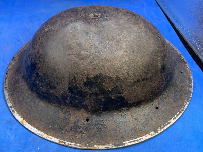 Original WW2 British Army South African Made Combat Helmet Mk2 Brodie - The Militaria Shop
