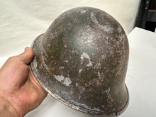 Load image into Gallery viewer, Mk3 Canadian / British Army Original WW2 Turtle Helmet High Rivet - The Militaria Shop