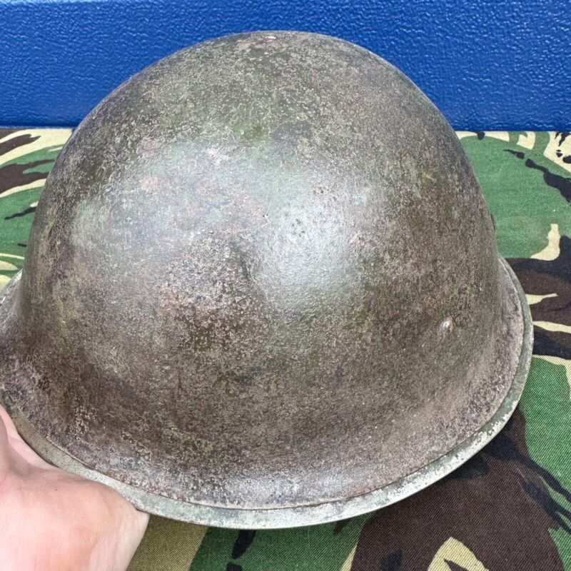 WW2 Canadian Army Mk3 Turtle Helmet - Original Helmet Shell - High Rivet - The Militaria Shop