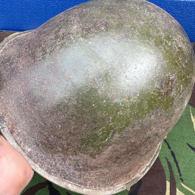 WW2 Canadian Army Mk3 Turtle Helmet - Original Helmet Shell - High Rivet - The Militaria Shop