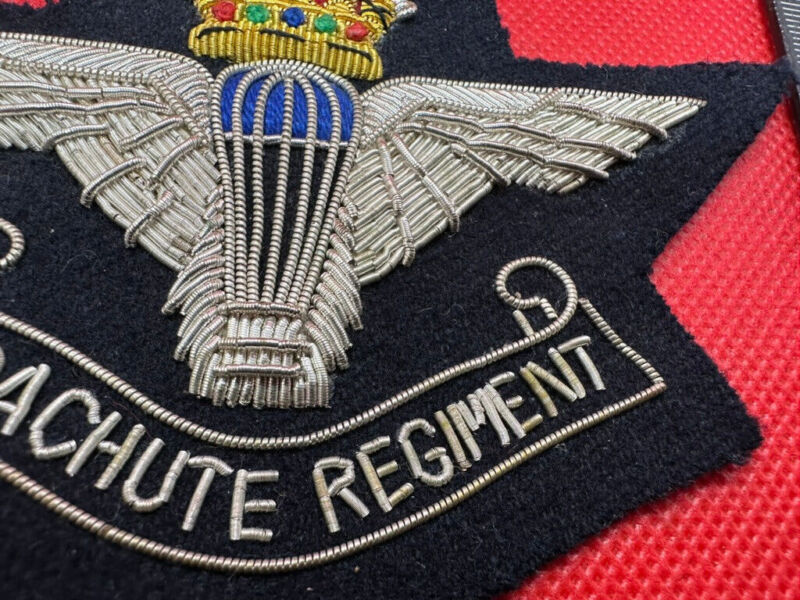 British Army Bullion Embroidered Blazer Badge - Parachute Regiment - Kings Crown - The Militaria Shop