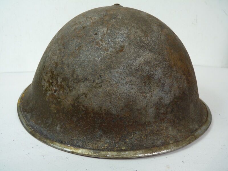 Original Mk3 Canadian / British Army WW2 Turtle Helmet High Rivet - The Militaria Shop