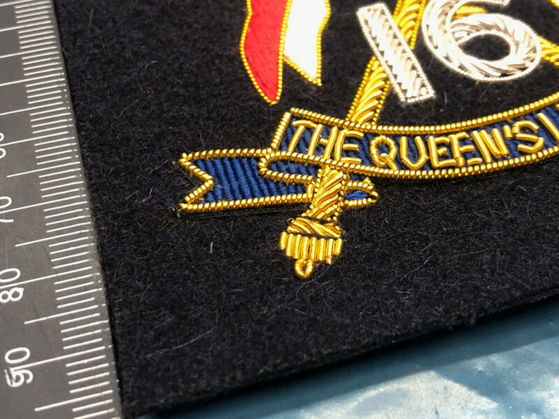 British Army Bullion Embroidered Blazer Badge - 16th The Queen's Lancers - The Militaria Shop