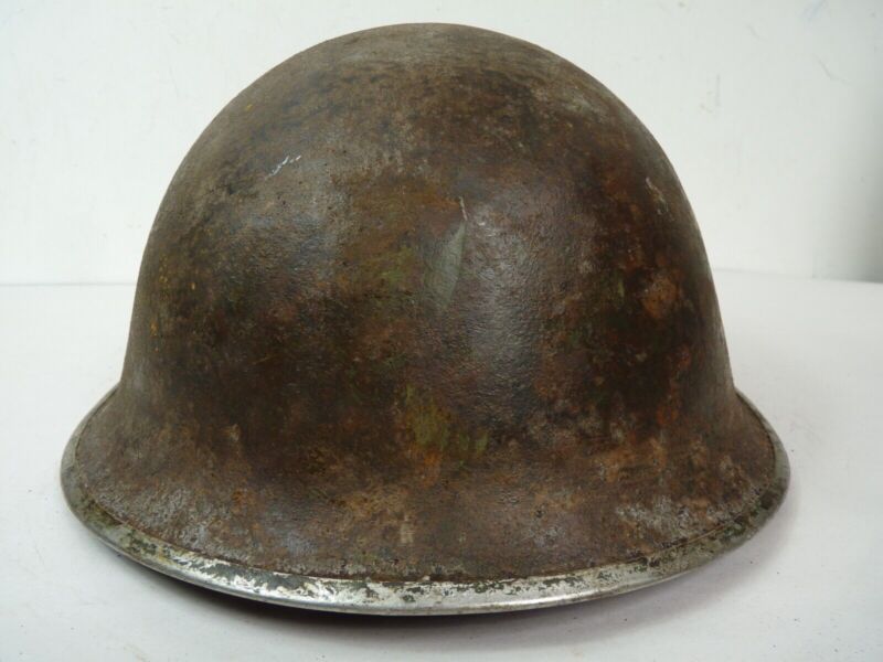 Original Mk3 Canadian / British Army WW2 Turtle Helmet High Rivet - The Militaria Shop