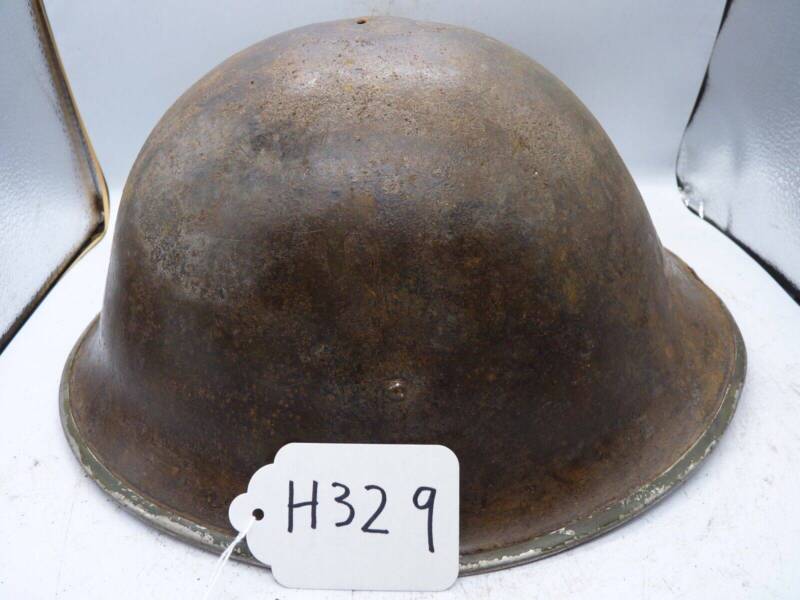 Original WW2 British / Canadian Army Mk3 High Rivet Turtle Army Combat Helmet - The Militaria Shop