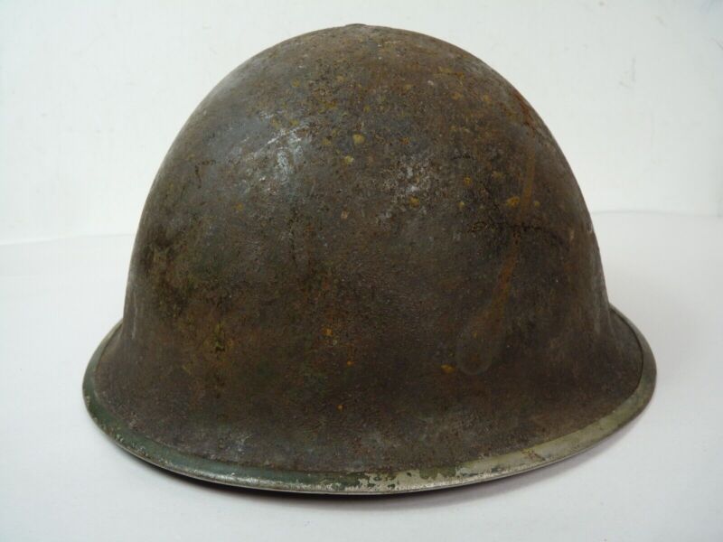 Original Mk3 Canadian / British Army WW2 Turtle Helmet High Rivet - The Militaria Shop