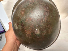 Load image into Gallery viewer, Mk3 Canadian / British Army Original WW2 Turtle Helmet High Rivet - The Militaria Shop