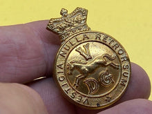 Load image into Gallery viewer, Original British Army Victorian Crown 5th Dragoon Guards Cap Badge - The Militaria Shop